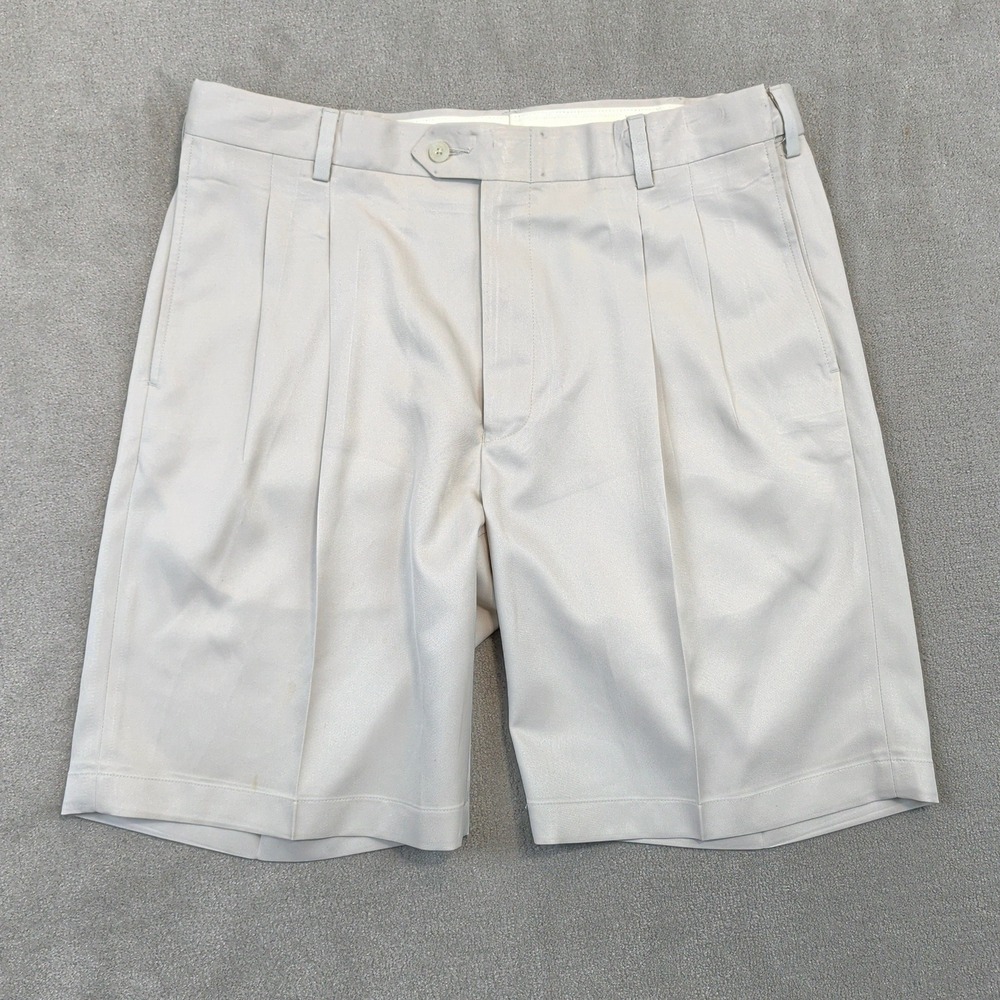 Jos. A. Bank Leadbetter Golf Shorts Mens 36 Pleated Khaki Tan Performance Poly